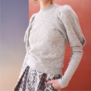 Ulla Johnson Philo Pullover Sweatshirt Gray Small